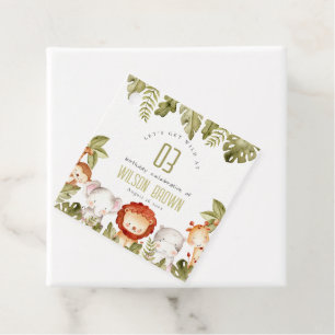Cute Wild Tropical Safari Animals Kids Birthday Favor Tags
