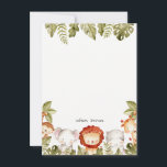 Cute Wild Tropical Safari Animals Kids Birthday Note Card<br><div class="desc">A Cute Wild Tropical Safari Animals Collection.- it's an Elegant Simple Cute Minimal watercolor Illustration of tropical forest and fun party animals- elephant, giraffe, hippo, lion and monkey, perfect for your little ones birthday party. It’s very easy to customize, with your personal details. If you need any other matching product...</div>