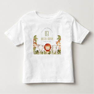 Cute Wild Tropical Safari Animals Kids Birthday Toddler T-shirt