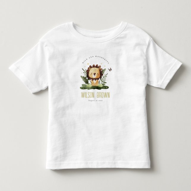 Cute Wild Wonderful Jungle Animal Lion Birthday Toddler T-shirt (Front)
