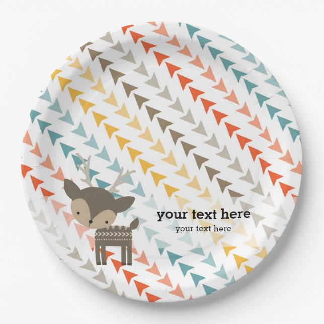 Cute wilderness animal paper plates (Front)