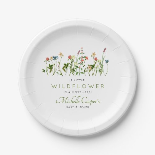 Cute Wildflower Baby Shower  Paper Plates