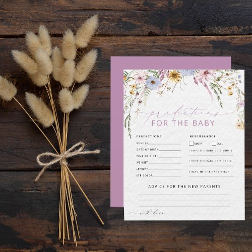 Cute Wildflower Baby Shower Predictions and Advice