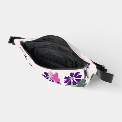 Cute Wildflower Butterfly Doodle Name Fanny Pack