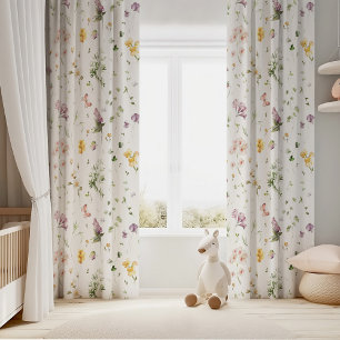 Cute Wildflower Garden Sheer or Blackout Curtains