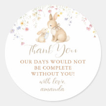 Cute Wildflower Meadow Bunny Baby Shower