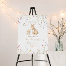 Cute Wildflower Meadow Bunny Baby Shower