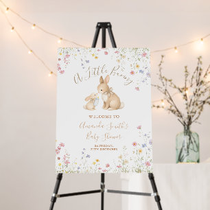 Cute Wildflower Meadow Bunny Baby Shower Foam Board