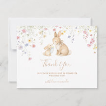 Cute Wildflower Meadow Bunny Colorful Baby Shower