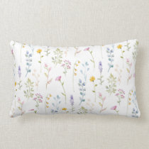 Cute Wildflower Pattern Lumbar Pillow