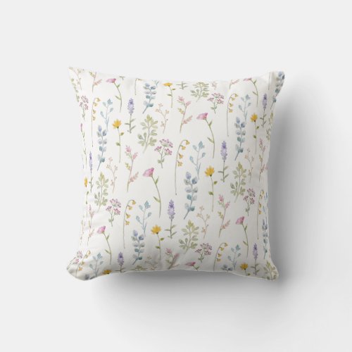 Cute Wildflower Pattern  Throw Pillow