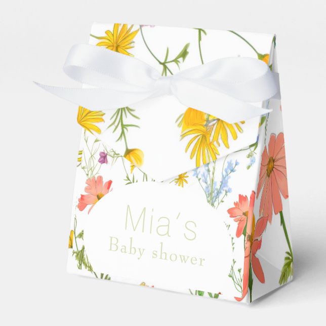 Cute wildflowers Baby shower   Favor Boxes (Front Side)