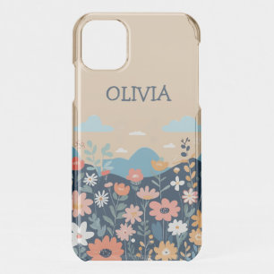 Cute Wildflowers Botanical Personalized  iPhone 11 Case
