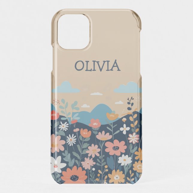 Cute Wildflowers Botanical Personalized  Uncommon iPhone Case (Back)
