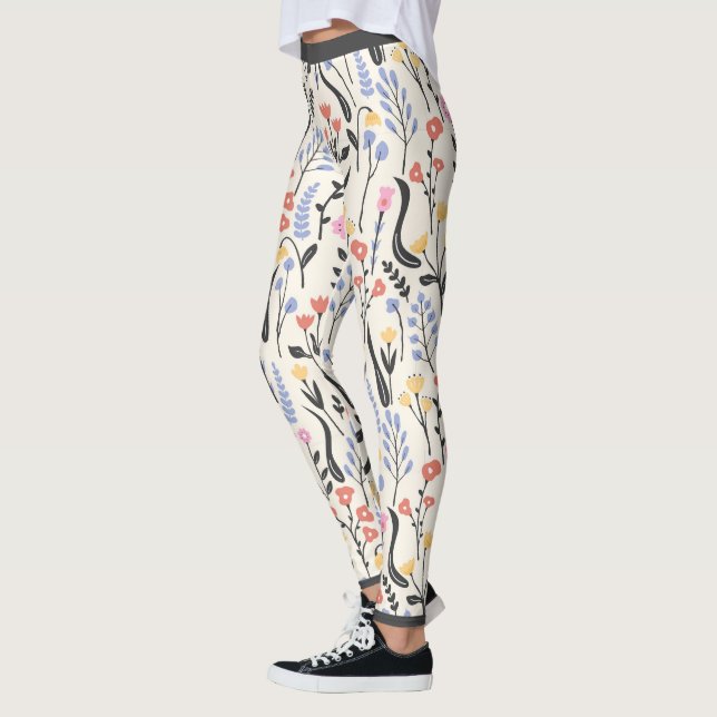 Cute wildflowers pattern leggings (Left)