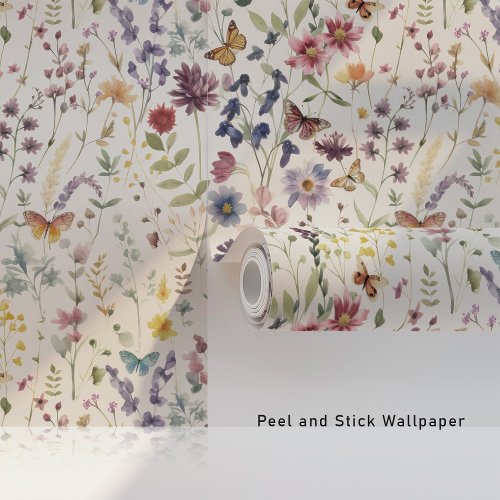 Cute Wildflowers Peel  Stick Wallpaper Wallpaper