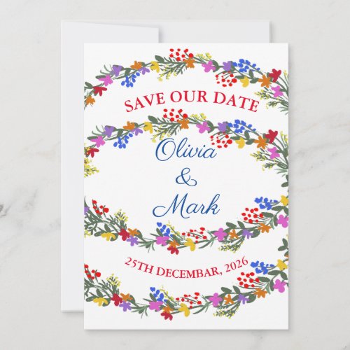 Cute Wildflowers Save The Date