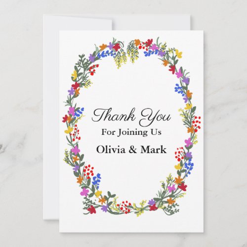 Cute Wildflowers Thank You Card