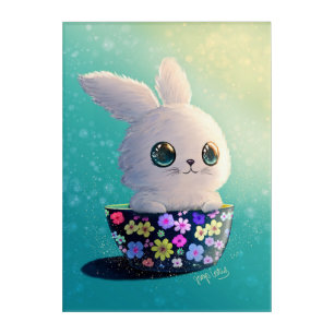 Cute Wildlife Of Spring : Bunny floral Bloom  Acrylic Print