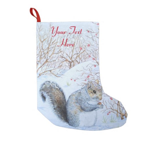 cute wildlife snow scene picture for christmas  small christmas stocking