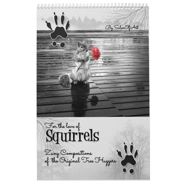 Cute Wildlife Squirrel Lovers 12 Month Calendar (Cover)