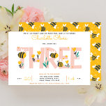 Cute Will Soon Bee Three Girl Floral 3rd Birthday Invitation<br><div class="desc">Celebrate a special milestone with our "Cute Will Soon Bee Three" Girl Floral 3rd Birthday Invitation, sweet as honey. This adorable invitation features modern colors in muted pink and yellow, creating a soft and charming look. The front showcases beautifully decorated floral letters that spell out the celebration details, adding a...</div>