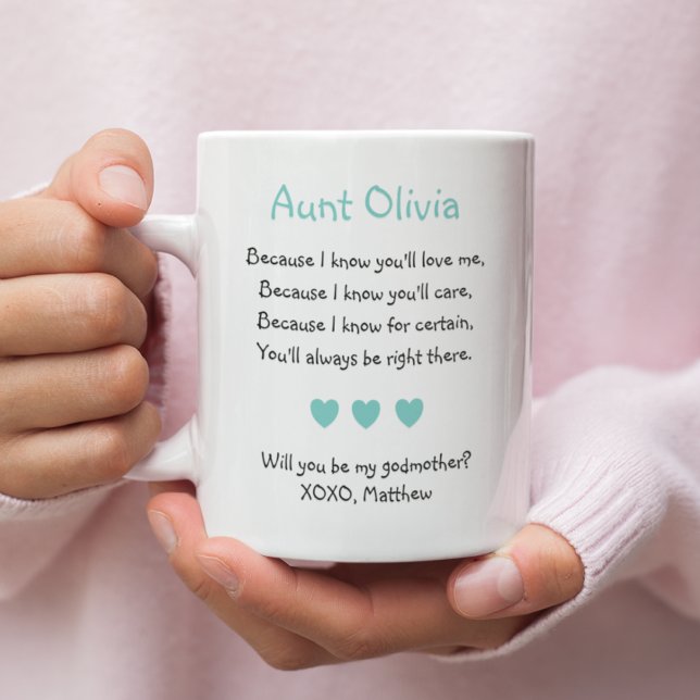 Cute Will You Be My Godmother Poem Photo Coffee Mug (Creator Uploaded)