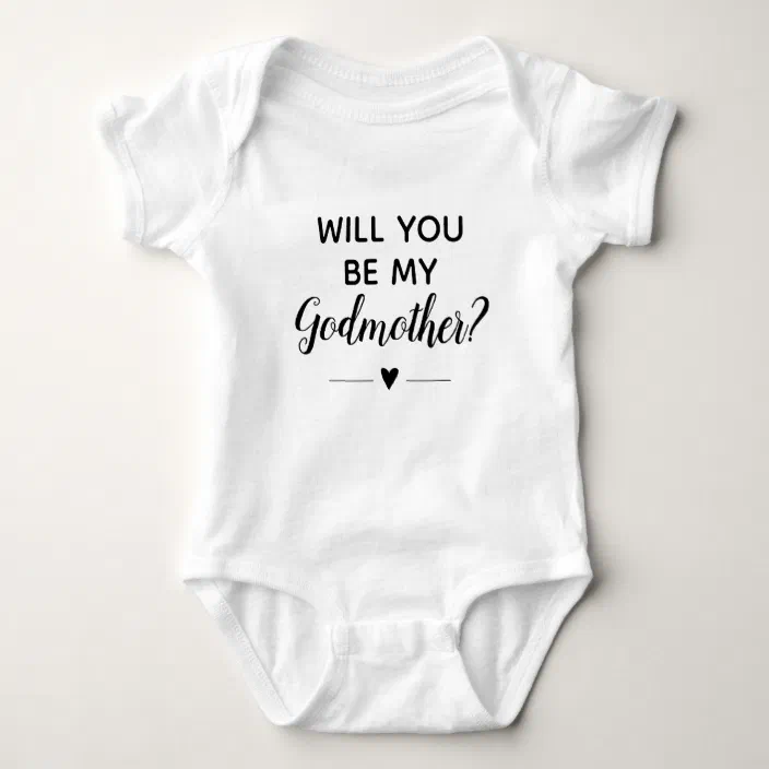 Personalised Will You Be My Godmother Christening Unisex Baby Grow Bodysuit 