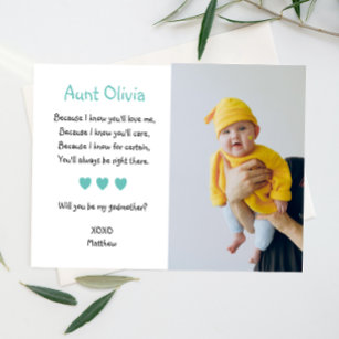 Cute Will You Be My Godmother Proposal Photo Invitation