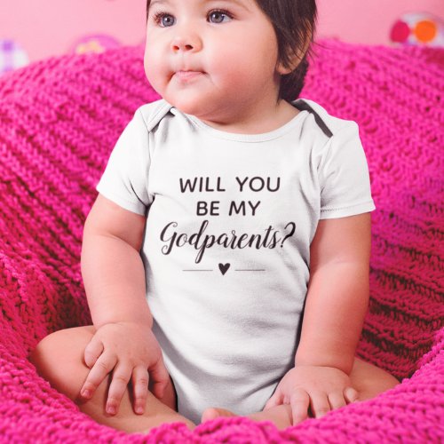 Cute Will You Be My Godparents Baby Bodysuit