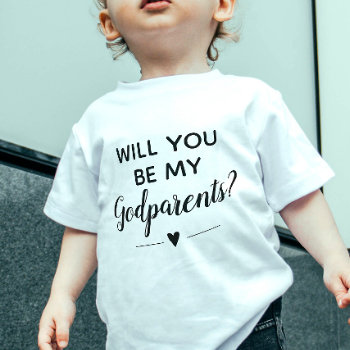 Cute Will You Be My Godparents Baby T-shirt by wuyfavors at Zazzle