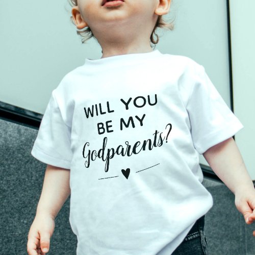 Cute Will You Be My Godparents Baby T_Shirt