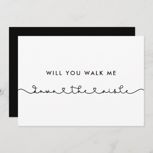 Cute Will you walk me down the aisle proposal card