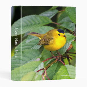 Cute Wilson's Warbler Songbird in the Cherry Tree Mini Binder