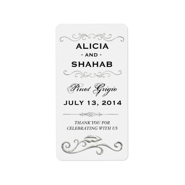 Cute Wine Bottle Wedding favor Label Stickers (Front)