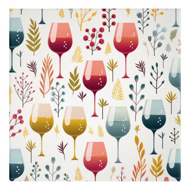 Cute wine cups acrylic art (Front)