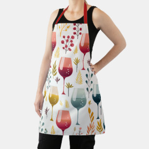 Cute wine cups apron