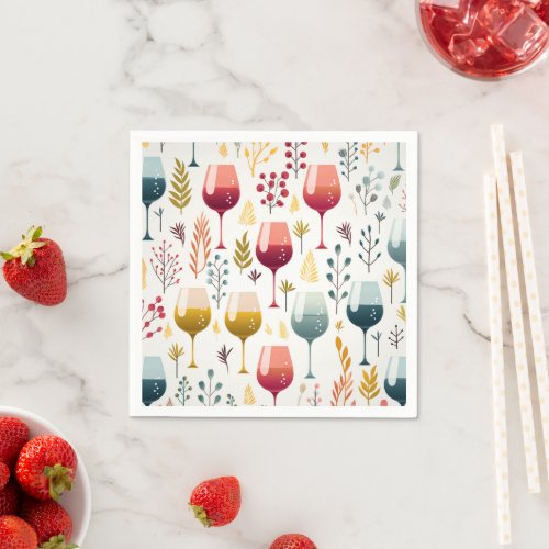 Cute wine cups paper napkins