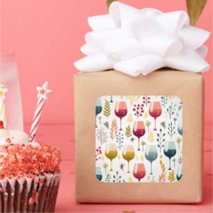 Cute wine cups sticker