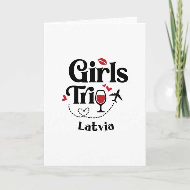 Cute Wine Girls Trip Latvia Travel Vacation  Card (Front)