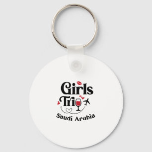 Cute Wine Girls Trip Saudi Arabia Travel Vacation Keychain