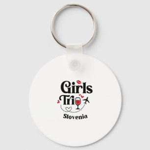 Cute Wine Girls Trip Slovenia Travel Vacation Keychain
