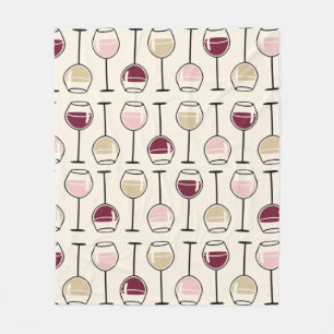 Cute Wine Glass Pattern Fleece Blanket