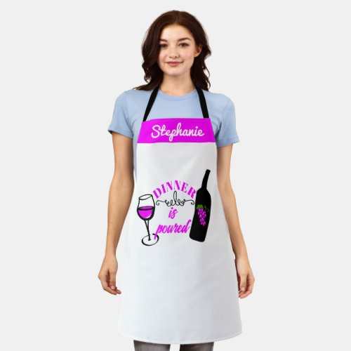 Cute Wine Humor  Tasting Funny Personalized Wine  Apron