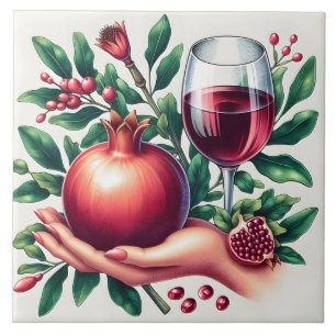Cute wine lovers crafting home business ceramic tile