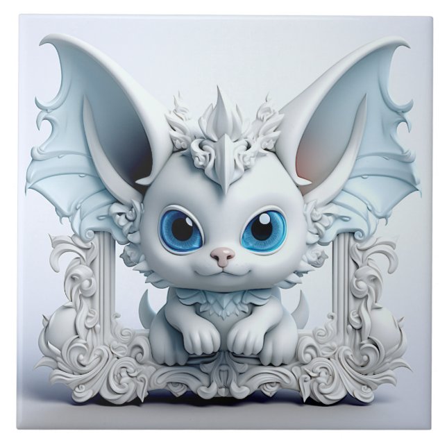 Cute Wing-Ear Character  Ceramic Tile (Front)