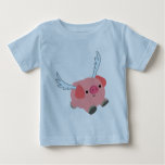 Cute Winged Cartoon Pig Baby T-Shirt