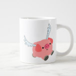 Cute Winged Cartoon Pig Giant Coffee Mug