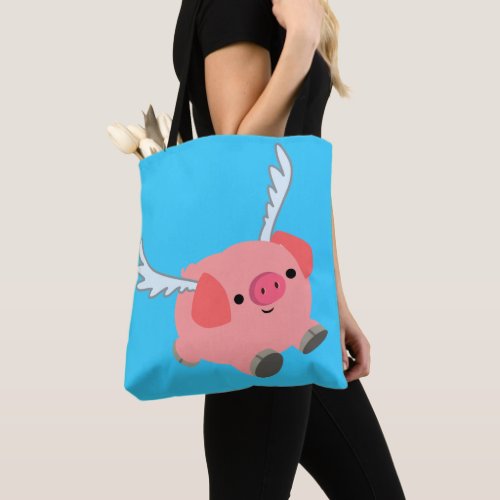 Cute Winged Cartoon Pig Tote Bag