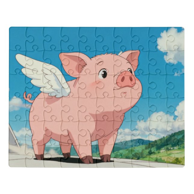  Cute Winged Pig Puzzle (Puzzle Horizontal)
